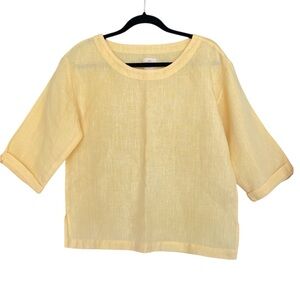 VIKOLINO Yellow Linen Blouse size Small